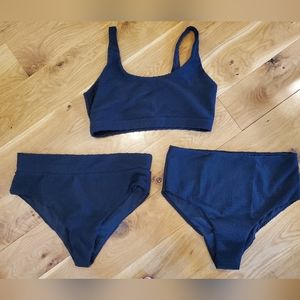 Black waffle infamous swimwear sadie and ginger bikini bottoms AND Gia top!